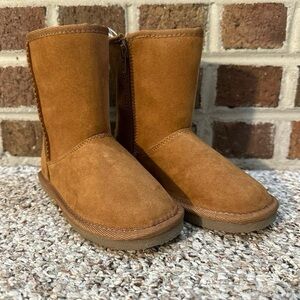 Harper‎ Canyon Tan Faux Suede Fur Lined Winter Boots Kids child Size 12 NWOT